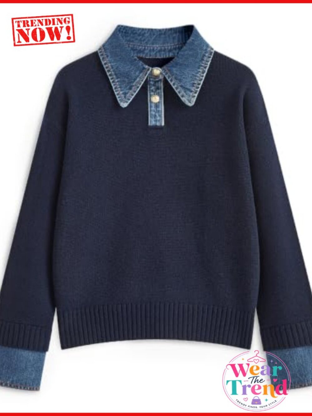 Oversized Polo Collar Knit Sweater Soft Viscose Blend Fall Pullover
